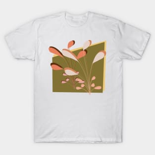 Peach and Brown Contrast in Color T-Shirt